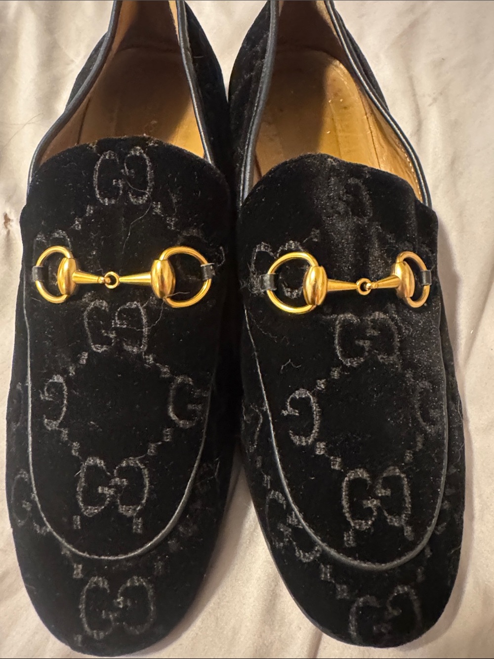 Gucci Black Velvet Horsebit Loafers - Picture 7 of 7